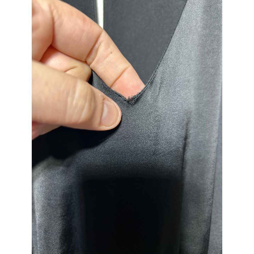 Madewell Satin Dress 0 Black Sheath Sleeveless Knee Length LBD Slip - Picture 4 of 12